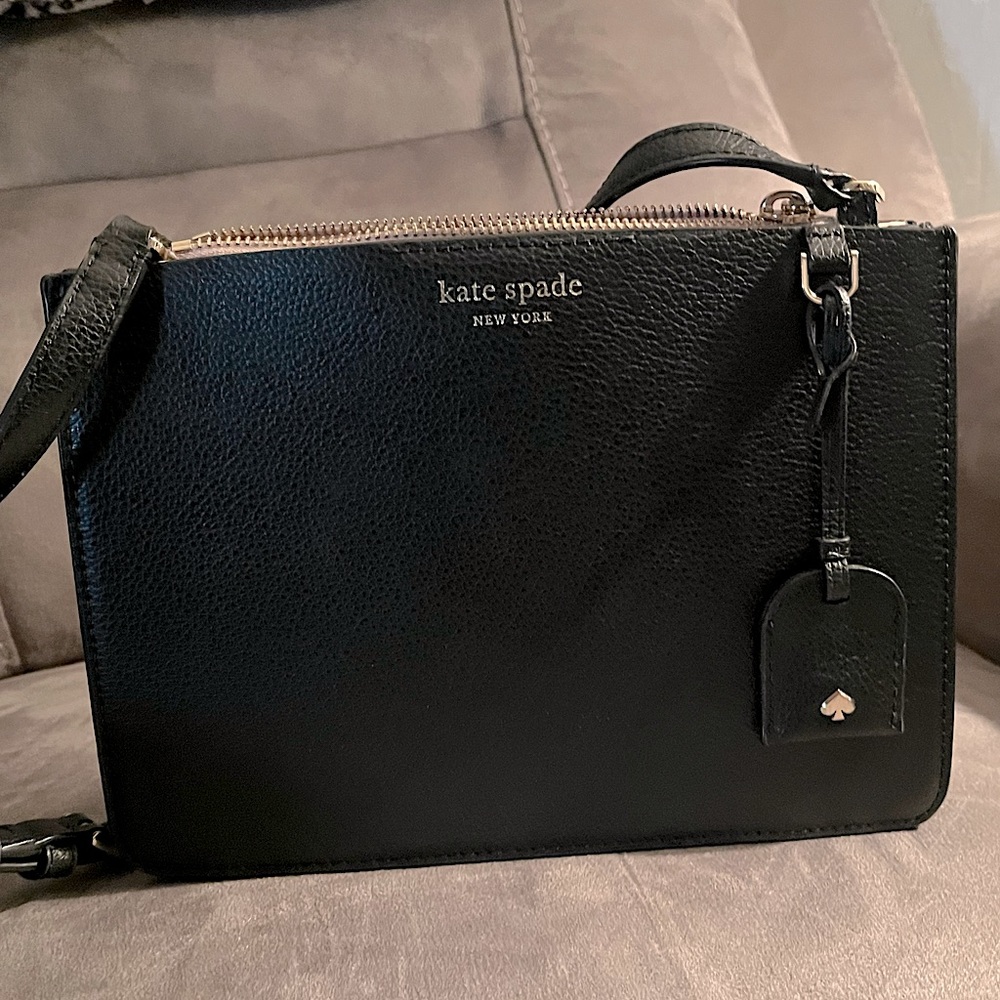 Kate Spade black leather crossbody bag